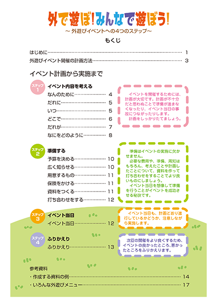 外で遊ぼ！みんなで遊ぼう！～外遊びイベントへの4つのステップ～表紙